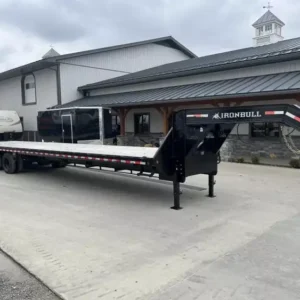 2022 Iron Bull 102" x 40' Gooseneck Deckover Flatbed Trailer Iron Bull flatbed trailer, gooseneck deckover trailer, 102x40 flatbed trailer, 24000 GVWR gooseneck trailer, deckover flatbed trailer, equipment hauling trailer, commercial flatbed trailer, heavy-duty gooseneck trailer