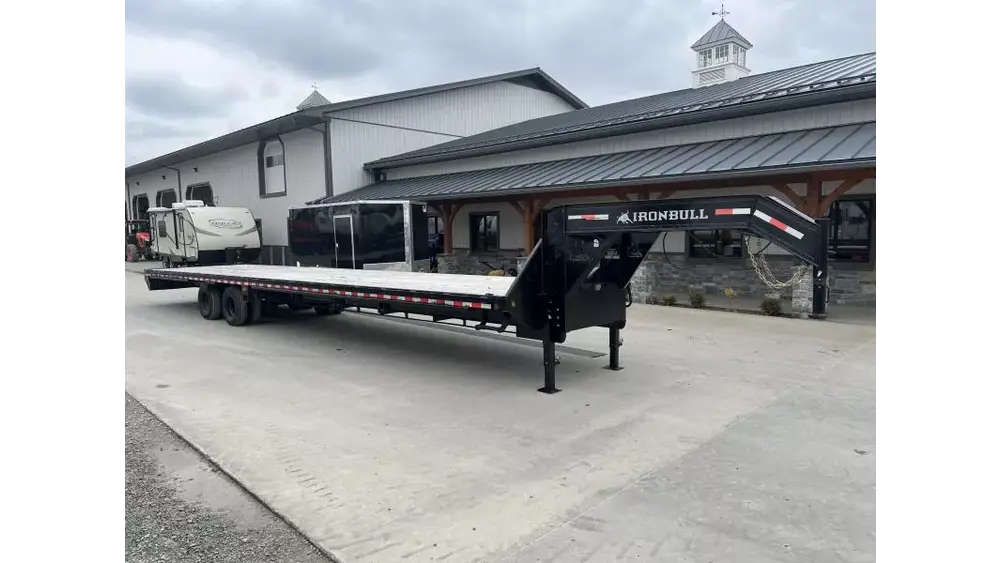 2022 Iron Bull 102" x 40' Gooseneck Deckover Flatbed Trailer Iron Bull flatbed trailer, gooseneck deckover trailer, 102x40 flatbed trailer, 24000 GVWR gooseneck trailer, deckover flatbed trailer, equipment hauling trailer, commercial flatbed trailer, heavy-duty gooseneck trailer