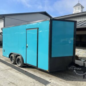 2026 Quality Cargo Cargo / Enclosed Trailer 8.5x16 7000 GVW * TRUE BLUE BLACKOUT * REAR WING * 7' HEIGHT *QC85x16TA-3500-UTV